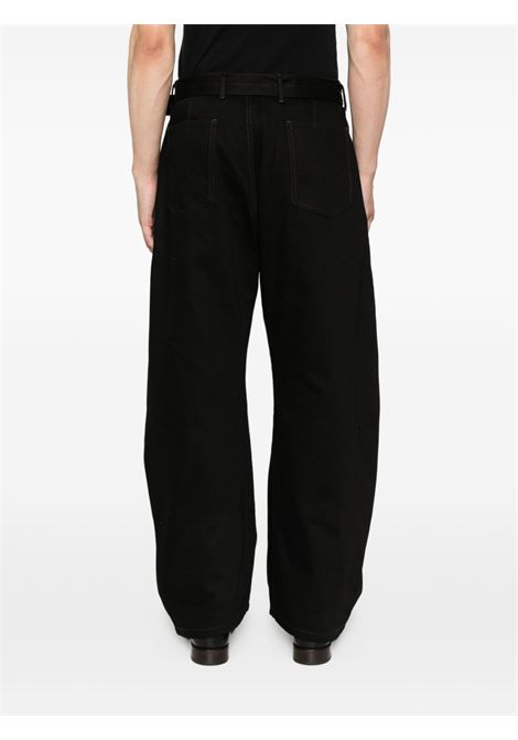 pantaloni twisted belted uomo neri LEMAIRE | PA326 LD1055BK999